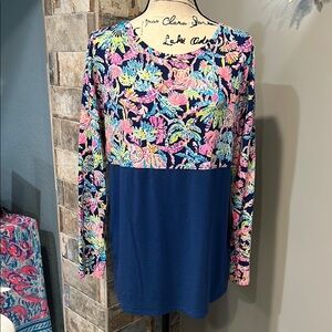 Lilly Pulitzer Finn Oyster Bay Navy Seen And Herd Top